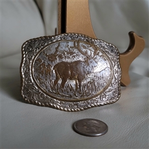 Majestic Elk metal belt buckle men outwear