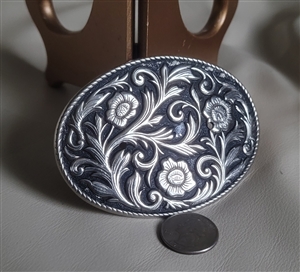 Vintage floral design metal belt buckle accessory for any occasion and gifts idea
