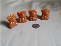 Four vintage mini candles brown bears