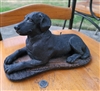 Large black Labrador dog wax candle in black color