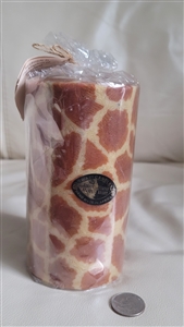 Giraffe pattern handmade Swazi 6 inch candle