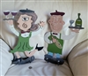His and hers wine barware themed metal hangers