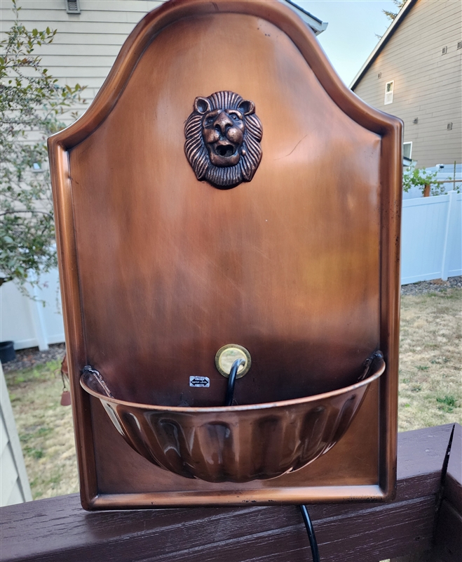 Smith and Hawken copper lion wall faucet mount