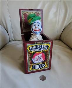 Ringling Bros Circus Jack-in-box wind up music box 1988