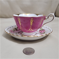 Royal Albert teacup and saucer pink roses England