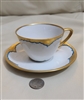 Gold boarder teacup and saucer elegant porcelain