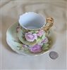 Heritage Green Lefton hand painted teacup set