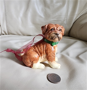 Sitting Bulldog porcelain ornament and home decor