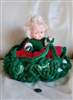 Vintage doll with hand crocheted dress