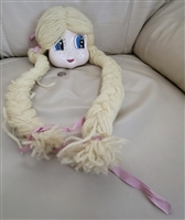 Porcelain doll head yarn blond braids