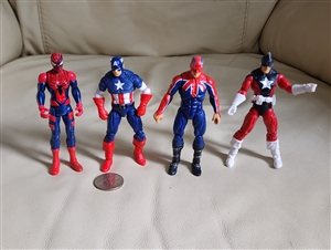 Superheros articulated vintage toy figures Marvel Hasbro toys