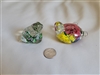 Art glass frog and turtle vintage home decor