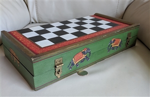 Chess game with handcrafted board and pieces