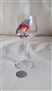 Wine glass American Crystal lead bird painting