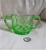 Vivid green glass color sugar bowl Midcentury