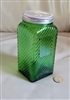 Owens Illinois emerald green storage glass jar