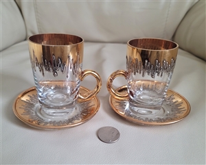 Silver and gold tone vintage drinking cups set
