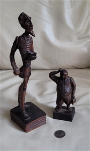 OURO Artisania Don Quixote and Sancho wooden decor vintage Folk Art display and collectible decor