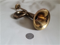 Vintage gold tone metal trumpet decor