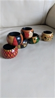 Wooden handmade colorful napkin rings set of 6 elegant colorful table setting