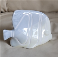 Porcelain exotic fish sculpture in pastel colors elegant standing display and gift idea
