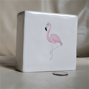 Rae Dunn Artisan Collection pink flamingo display