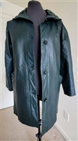 PELLE New York Milano dark green leather long coat