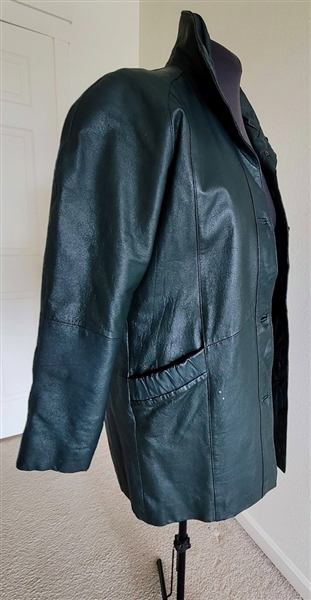 Vintage shops Hunter Green Leather coat