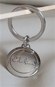 Cole Haan signature pendant keychain silver tone
