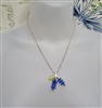 Lupine flowers Swarowski crystal pendant on chain
