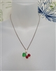 Glass cherries articulated glass pendant necklace