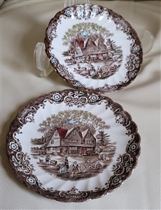 Colonial Overhang two saucers from Johnson Brothers