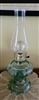 Electric table lamp vintage aqua green glass