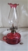 Red glass kerosene oil lamp Hong Kong
