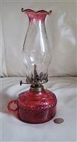 Red glass kerosene oil lamp Hong Kong