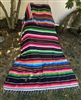 Authentic vintage hand woven Saltillo serape blanket with central diamond medallion 85 by 54 inches
