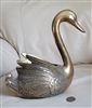 Antique brass Swan basket home decor