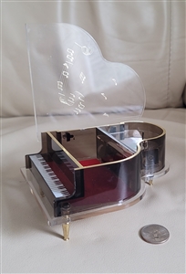 Clear piano Sankyo Japan music box trinket