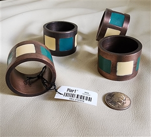 Pier1 metal napkin holders with enamel inlay