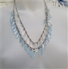 Aqua and blue faceted beads waterfall necklace