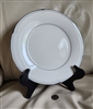preowned vintage Noritake Sterling Cove white round dinner plate with silver trim