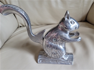 Vintage Metal Squirrel nutcracker elegant vintage silver tone holiday season accessory