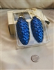 Blue glass pinecone two Christmas House ornaments