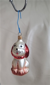 Collectible glass dog ornament Christmas decor