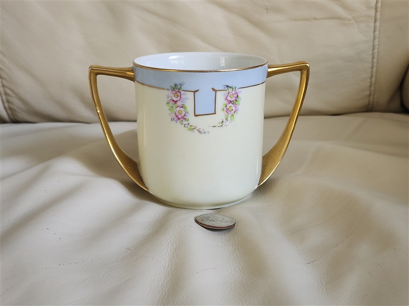 Vintage Meito Japan Hand Painted Porcelain Sugar Bowl