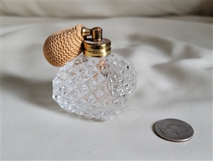 Vintage diamond pattern atomizer perfume bottle
