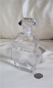 French Perfume clear glass bottle with stopper