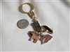 Country keychain with eagle grizzly bear and elk enamel charms