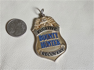 Fugitive Recovery Bounty Hunter Shield Charm Attachment Gold Silver Toy