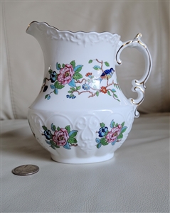 Pembrook gold rim vintage Aynsley pitcher elegant pitcher in floral design